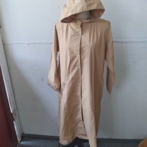 FitRite Vinyl beige hooded raincoat size L (14-16)